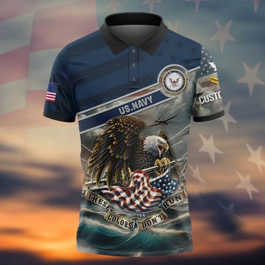 Custom US Navy Veteran Polo Shirt