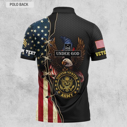 One Nation Under God Customized U.S Veteran Polo Shirts