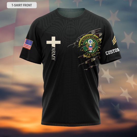 Customized One Nation Under God U.S. Veteran 3D T-Shirt