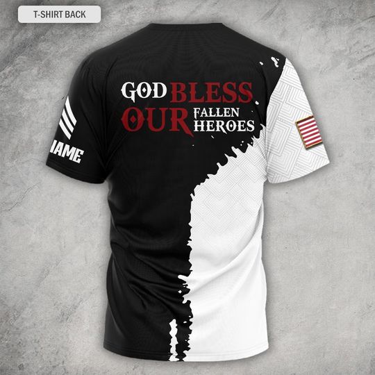 Customized Memorial Day 3D T-Shirt God Bless Our Fallen Heroes