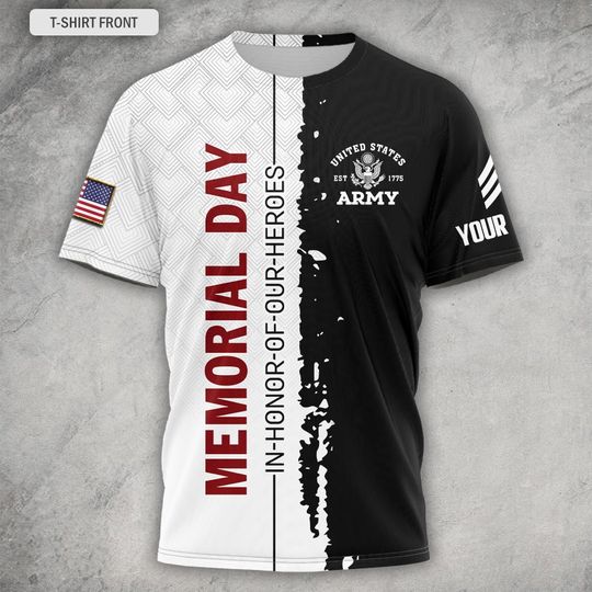 Customized Memorial Day 3D T-Shirt God Bless Our Fallen Heroes