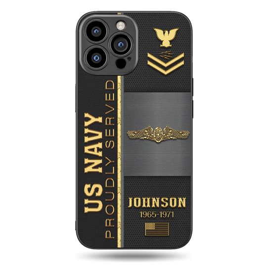 Customized US Navy Badges Proudly Served Phone Case