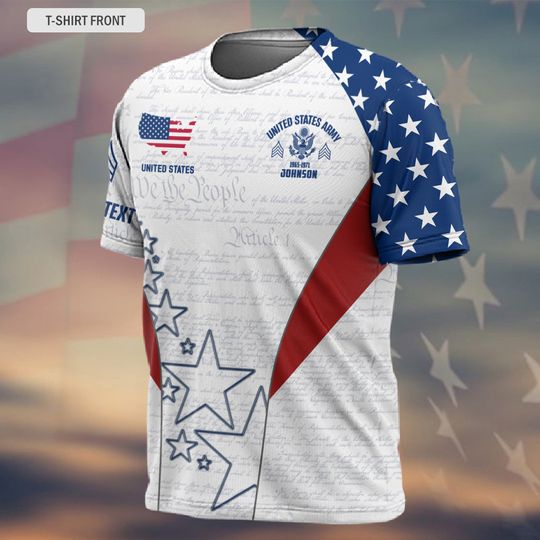 Customized U.S Veteran Honor The Fallen 3D Tshirt