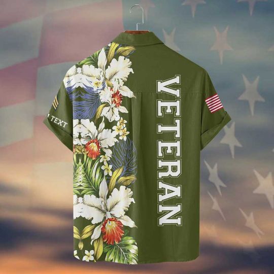 Customized U.S Veteran Proudly Served Hawaiian Shirt