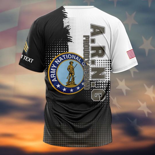 Customized US Army National Guard Veteran 3D T-Shirt