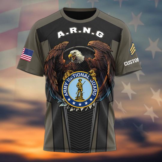 Custom US Army National Guard Veteran 3D T-Shirt