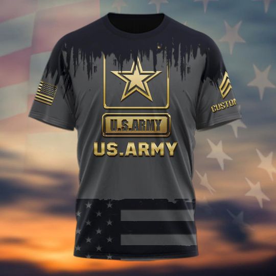 Customized U.S Veteran Proudly Served 3D T-Shirt