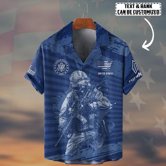 Customized U.S Veteran Hawaiian Shirt