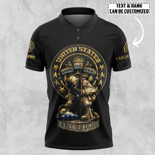 Customized U.S Veteran Honor The Fallen – Polo Shirt