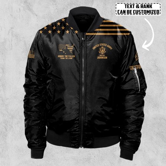 Customized U.S Veteran Honor The Fallen Bomber Jacket