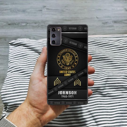Customized US Veteran With Logo Line Phone Case