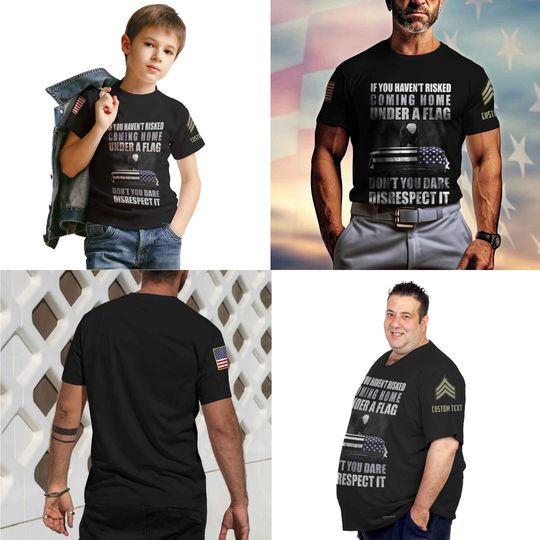 US Veteran T-Shirt with Respect Flag Design