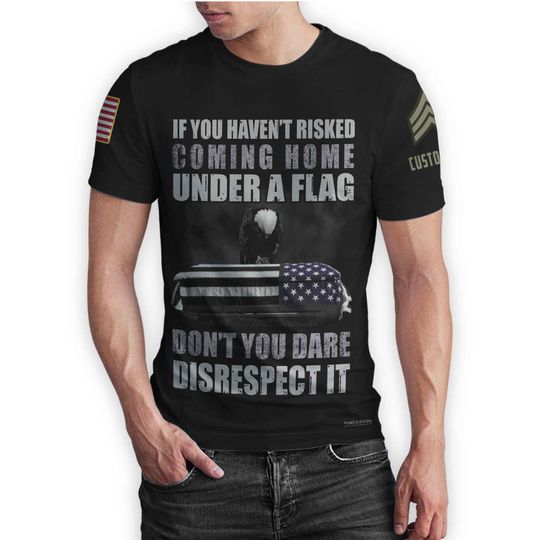 US Veteran T-Shirt with Respect Flag Design