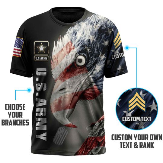Customized U.S Veteran 3D T-Shirt