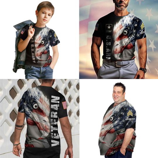 Customized U.S Veteran 3D T-Shirt