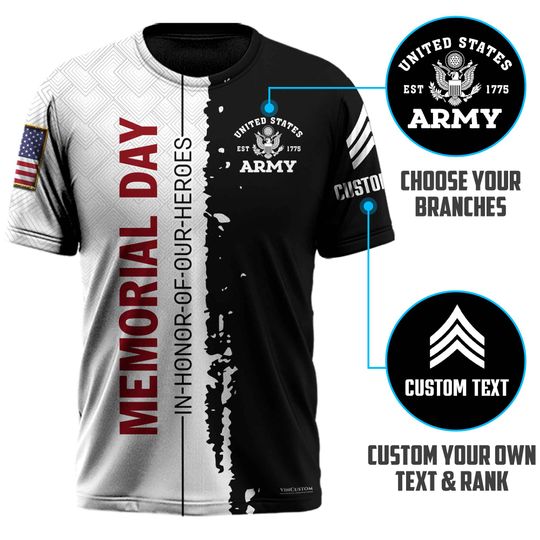 Memorial Day 3D T-Shirt God Bless Our Fallen Heroes