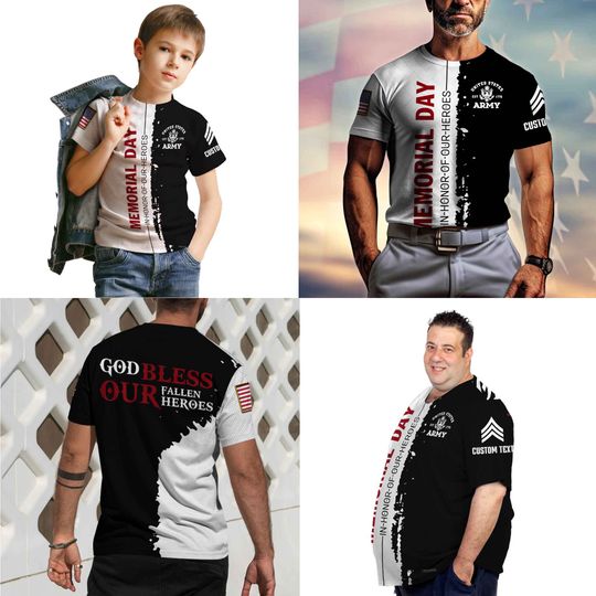 Memorial Day 3D T-Shirt God Bless Our Fallen Heroes
