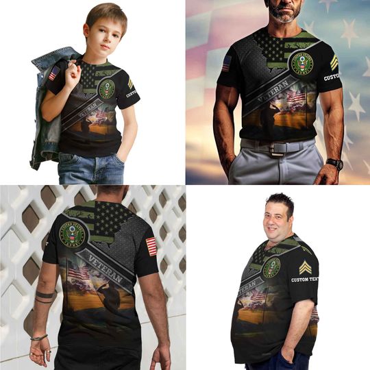 Customized Veteran 3D T-Shirt