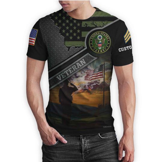 Customized Veteran 3D T-Shirt