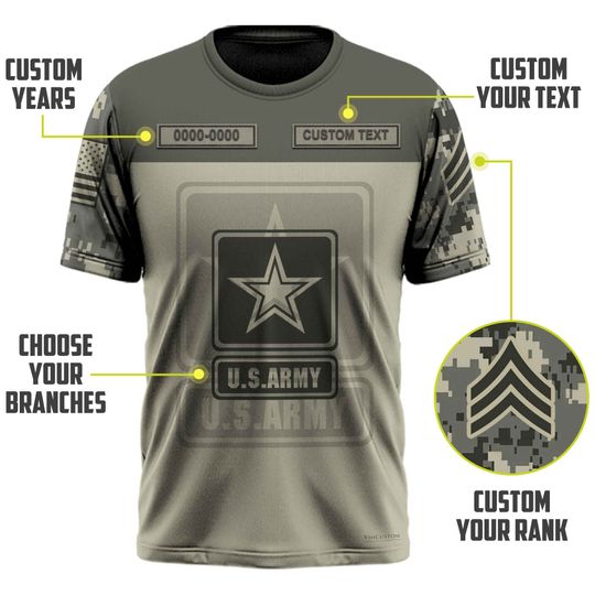 Customized US Military Camouflage  3D Shirt