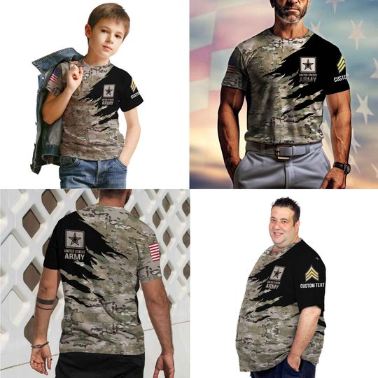 Customized Camouflage U.S. Veteran T-Shirt