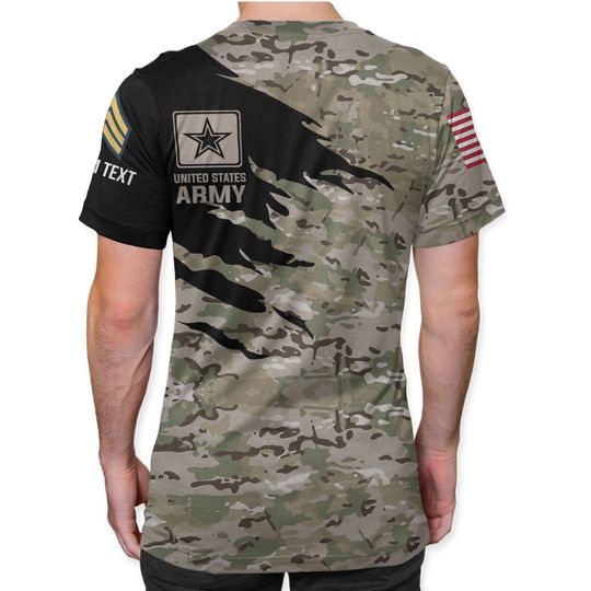 Customized Camouflage U.S. Veteran T-Shirt