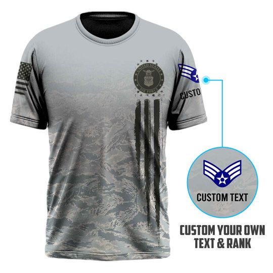 USAF Veteran Camouflage Fade Design 3D Shirts