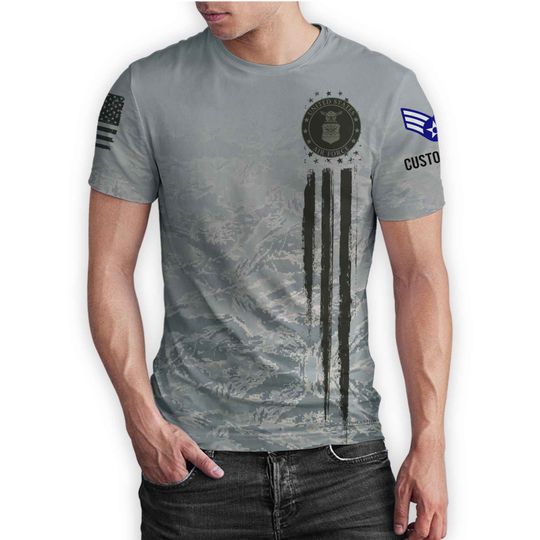 USAF Veteran Camouflage Fade Design 3D Shirts
