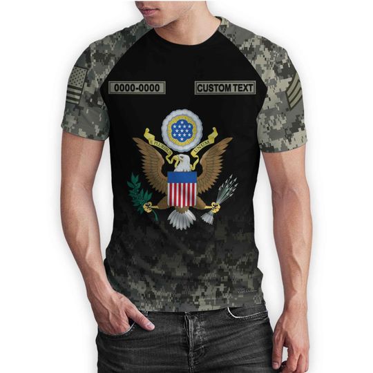 Customized US Veterans Camouflage Pattern  3D Shirts