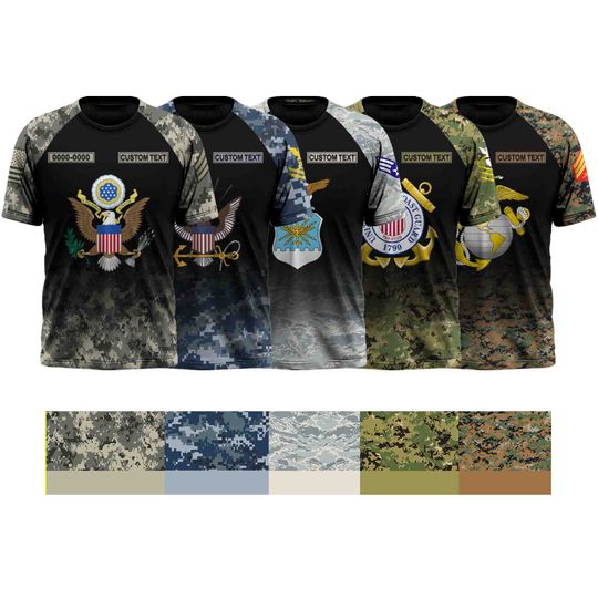Customized US Veterans Camouflage Pattern  3D Shirts