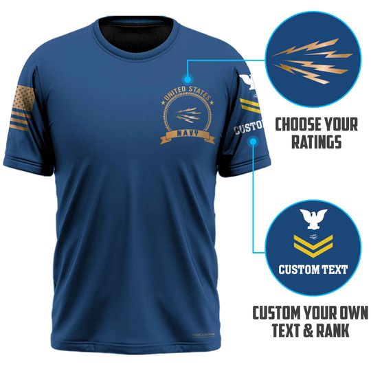 Customized Navy Ratings T-Shirt x “Never Underestimate An Old Man Who Has A DD-214 ” 3D shirt