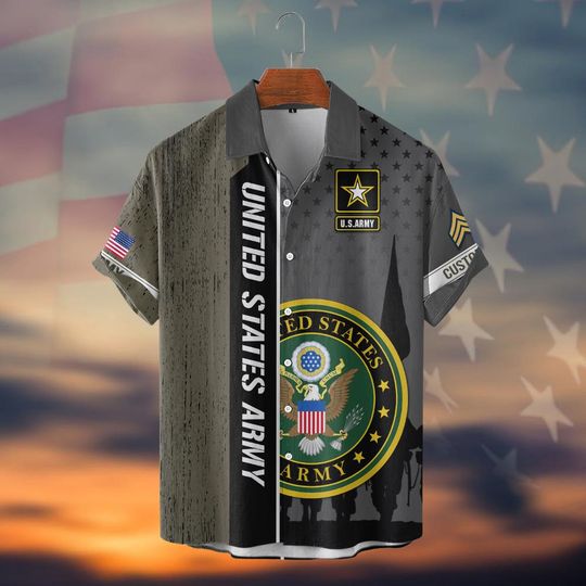 Customized US Army Veteran Shirts Hawaiian Shirt