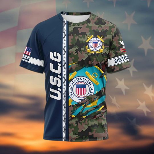Customized US Coast Guard Veteran  3D Shirts