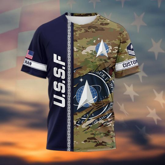 Customized US Space Force Veteran  3D Shirts