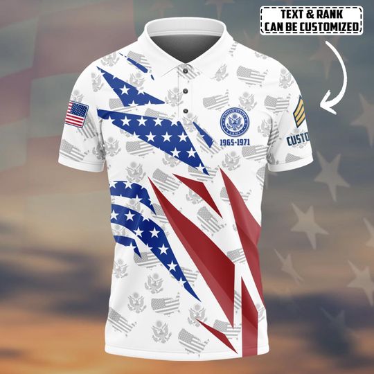 Customized U.S Veteran Polo Shirt Patriotic Gift