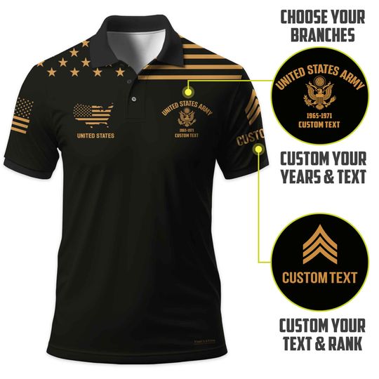 Customized U.S Veteran Polo Shirt