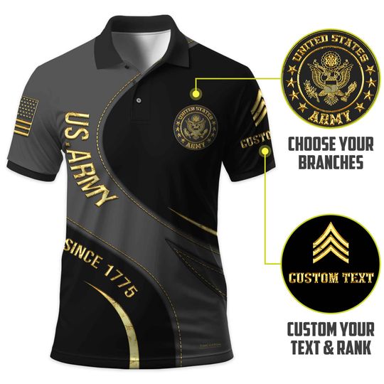 U.S Veteran Customized Polo Shirt