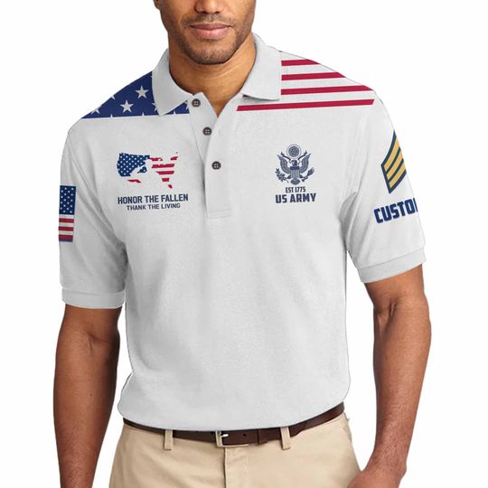 Customized U.S Veteran Honor The Fallen Polo Shirt