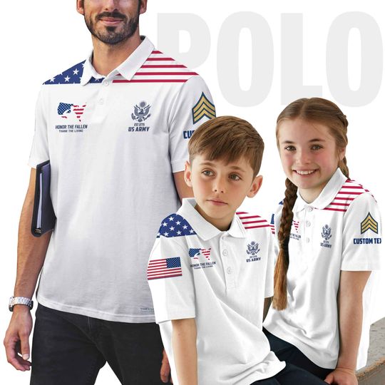 Customized U.S Veteran Honor The Fallen Polo Shirt
