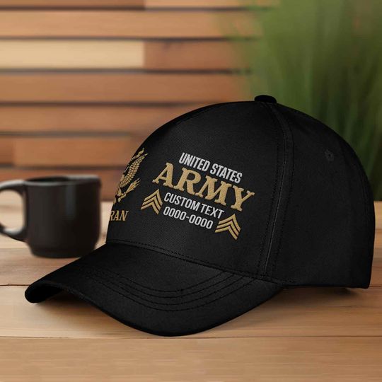 Customized US Veteran Proudly Served Embroidered Classic Cap