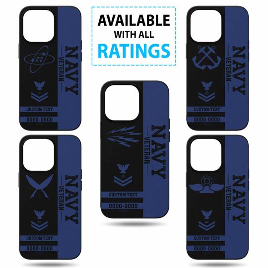 Customized US Navy Rating Veteran Proudly Served Phone Case