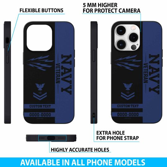 Customized US Navy Rating Veteran Proudly Served Phone Case