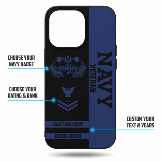 Customized US Navy Badges Veteran Proudly Served Phone Case