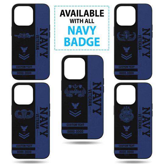 Customized US Navy Badges Veteran Proudly Served Phone Case