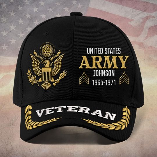 Customized US Veteran Proudly Served Baseball Cap