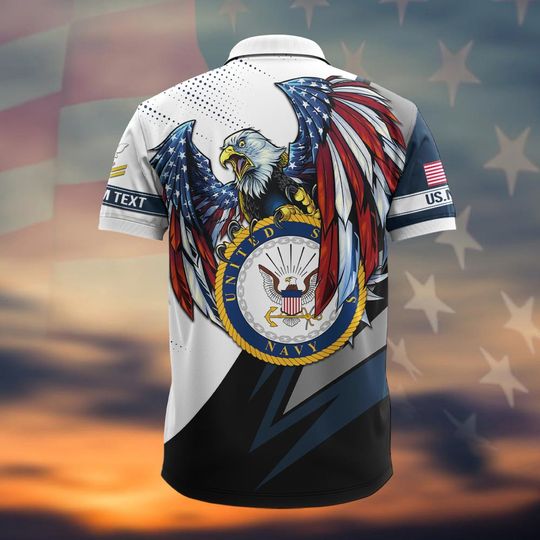 Customized US Navy Veteran Polo Shirt