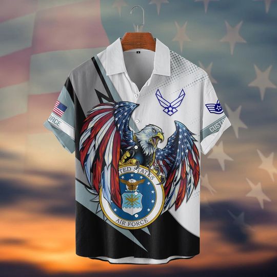 Customized US Air Force Veteran Shirts Hawaiian Shirt
