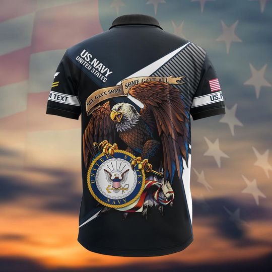 Customized US Navy Veteran Polo Shirt