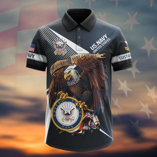Customized US Navy Veteran Polo Shirt