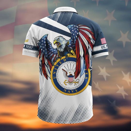 Customized US Navy Veteran Polo Shirt